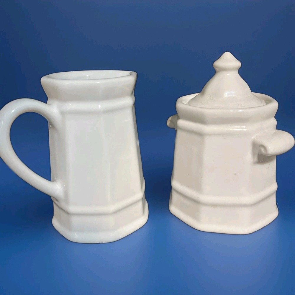 Vintage PFALTZGRAFF HERITAGE WHITE Creamer and Sugar Bowl w/Lid